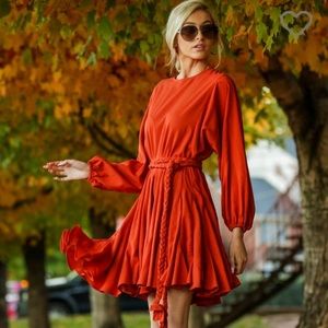 NWT Orange fall dress